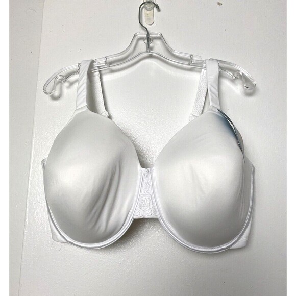 Vanity Fair Back Smoother Bra Size 42G White Underwire Adjustable Lace Floral - Picture 4 of 12